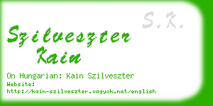 szilveszter kain business card